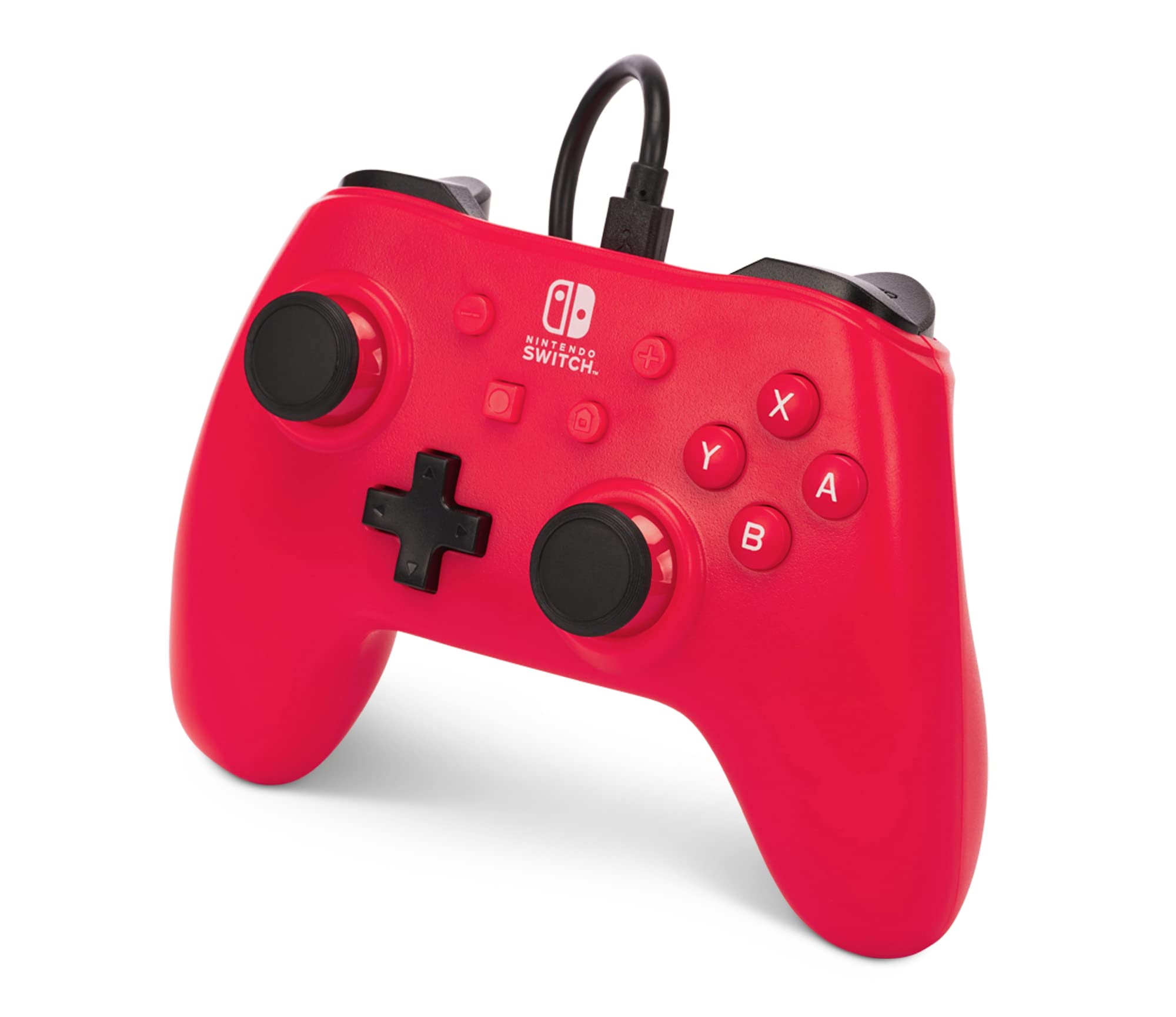 Mando Nintendo Switch Con Cable Powera Raspberry Rojo Mando Nintendo Switch Con Cable Powera Raspberry Rojo